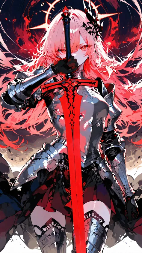 2 meninas, an animation style illustration in the Mochizuki Kei style, featuring clean and refined shading. Two goddesses locked in an intense confrontation: the goddess of light in white armor your shining sword against the blade of Goddess of Darkness in...