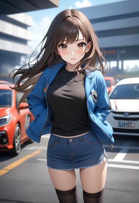 (masterpiece, best quality, high resolution, UHD, perfect pixels, Depth of Field, 4k, RTX, hdr))), 1 girl, single, alone, Beautiful anime girl, full body, beautiful artistic style, anime character, ((somewhat fearful expression childish look, beautiful fac...