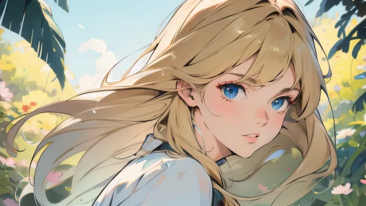 Midnight Blonde,blue eyes,summer,beautiful women,blue eyes,,,,4K,high resolution,Ultra Fine,LIVING COLORS,