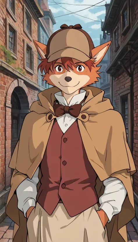 (score_9, score_8_up, score_7_up, score_6_up, score_5_up, score_4_up, source_furry, anthro, sherlock hound, 1boy, male focus), (extremely detailed CG unit 8k wallpaper),(master part), (best quality), (ultra detail), (best illustration),(ghibli_style), cowb...