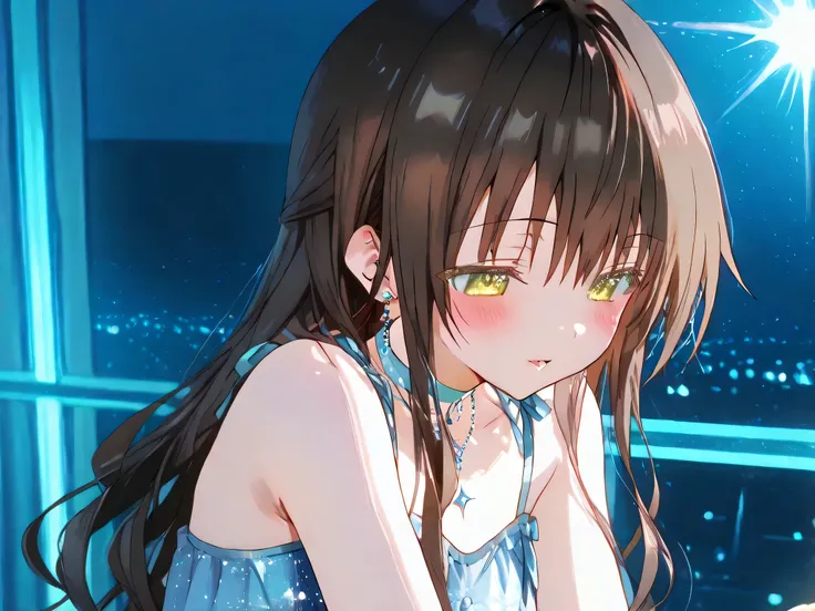 Pretty Girl Idol Unit、Photos of Mikan Yuki and Yuki Suo、A pretty expression、graceful standing posture、 sparkly costume 、Half naked、A glamorous stage、soft lighting for the landscape、Precise Reality、4K professional photos