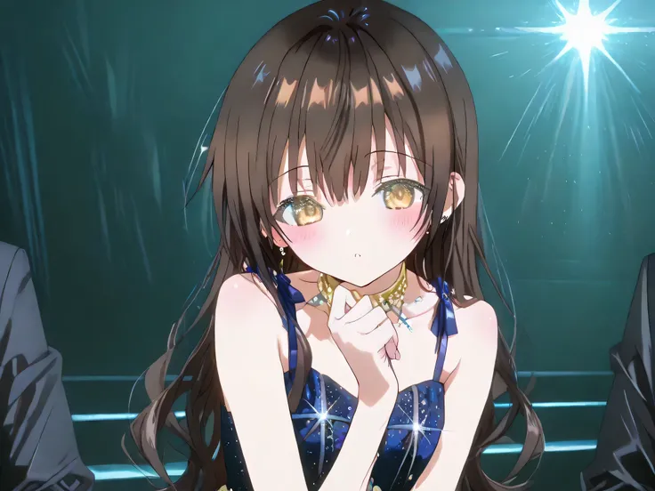 Pretty Girl Idol Unit、Photos of Mikan Yuki and Yuki Suo、A pretty expression、graceful standing posture、 sparkly costume 、Half naked、A glamorous stage、soft lighting for the landscape、Precise Reality、4K professional photos