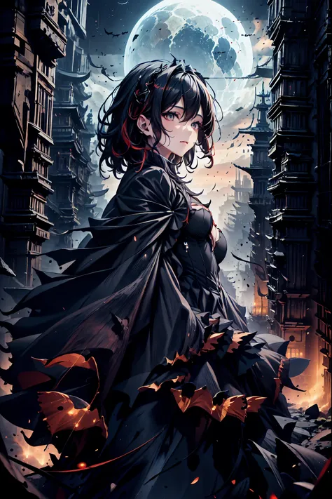 There is only one vampire left alive in this world,Thousand Years of Solitude,Crimson Night、Shadows ,World of Vampires,Family of Vampires,Crimson Night、Shadows ,Detailed Photorealistic Portraits,bust shot,I'm messing with cowboys,gem,black tiara,pale face...