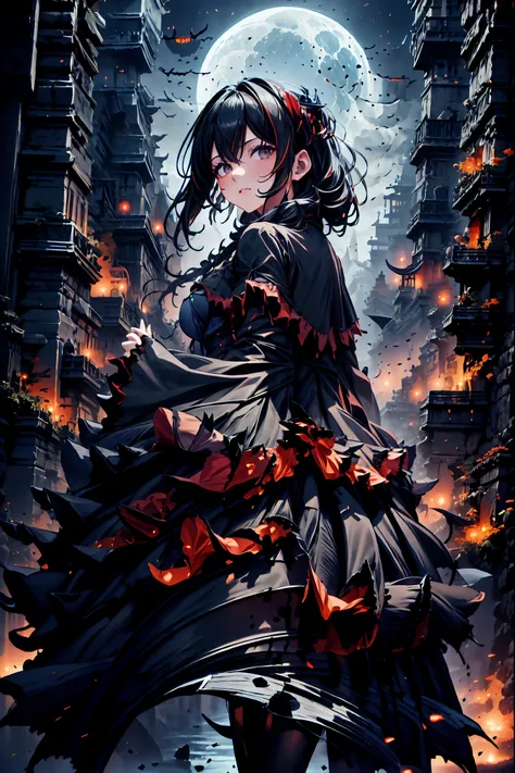 There is only one vampire left alive in this world,Thousand Years of Solitude,Crimson Night、Shadows ,World of Vampires,Family of Vampires,Crimson Night、Shadows ,Detailed Photorealistic Portraits,bust shot,I'm messing with cowboys,gem,black tiara,pale face...