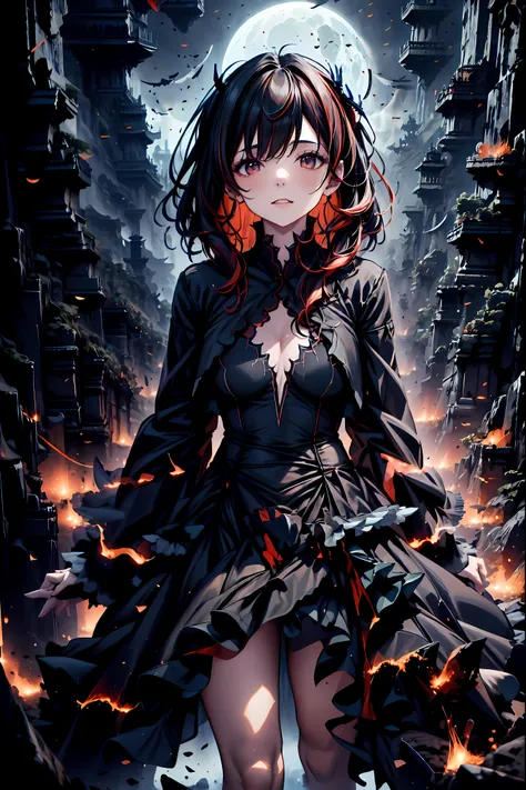 There is only one vampire left alive in this world,Thousand Years of Solitude,Crimson Night、Shadows ,World of Vampires,Family of Vampires,Crimson Night、Shadows ,Detailed Photorealistic Portraits,bust shot,I'm messing with cowboys,gem,black tiara,pale face...