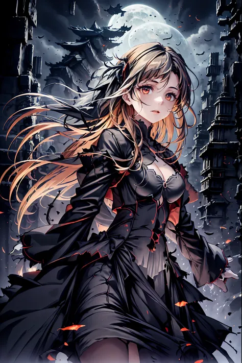 There is only one vampire left alive in this world,Thousand Years of Solitude,Crimson Night、Shadows ,World of Vampires,Family of Vampires,Crimson Night、Shadows ,Detailed Photorealistic Portraits,bust shot,I'm messing with cowboys,gem,black tiara,pale face...