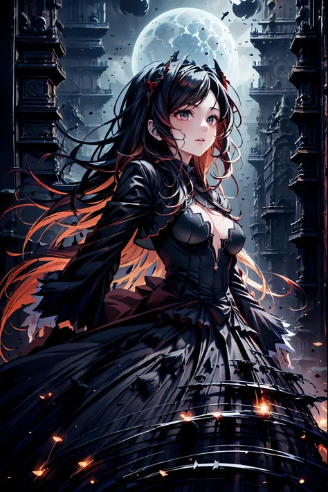 There is only one vampire left alive in this world,Thousand Years of Solitude,Crimson Night、Shadows ,World of Vampires,Family of Vampires,Crimson Night、Shadows ,Detailed Photorealistic Portraits,bust shot,I'm messing with cowboys,gem,black tiara,pale face...