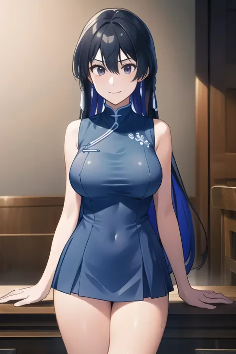 A woman without sleeves, I'm drawing a light costume that can be seen through the skin when wet，BIG BREASTS，Her Nipples are sharp and can you see through，Light clothing，micro mini skirt，big boobs，Woman playing in the water，，Can you draw a small swimsuit，BI...