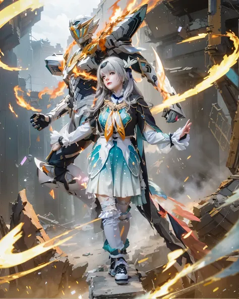 ((FIREFLY & SAM_HONKAI STAR RAIL)),((realistic, photorealistic)),(highlight hair)), Light reflection, (( HD )),((upper body)), (((best quality, masterpiece))), (masterpiece) (best quality) (detail) (8k) (HDR) (wallpaper) (cinematic lighting) (sharp focuast...