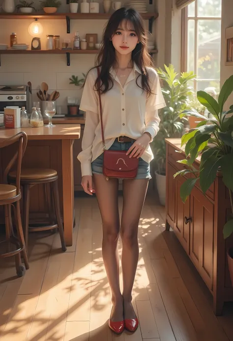       super real ,       Photorealistic   ,    (Full body image:1.5),  she looks so happy      , shadow,           Global Illuminations          , Alone, (Japanese woman in her 20s :1.5),      Very Beautiful、     Cute Smiles ,    vinegar,    brown hair ，　B...