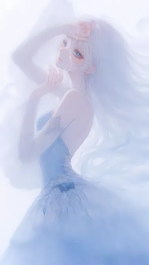 A 4K masterpiece, a full-length portrait in ultra-high resolution with a 9:16 aspect ratio, a soft pastel color palette, and delicate anime illustration.

It looks like a drawing by Yoshitaka Amano.
The design reflects the intricate and ornate clothing sty...