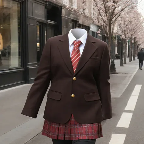 masterpiece, photorealistic, best quality, 8k uhd, natural lighting, sharp focus, (school uniform:1.2), formal blazer with gold buttons, (cute big breasts:1.8), red plaid pleated skirt, crisp white shirt, red necktie, black pantyhose, (cute big breast:1.5)...
