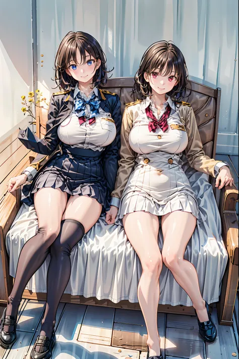 「(masterpiece), (Highest Quality), (Highly Detailed CG Unity 8K Wallpaper), girls, Ultimate Beautiful Girl,  Heterochromatic students with completely different colored eyes ，Student Council President，School student council room，Huge room，Queen，reign，Crown ...