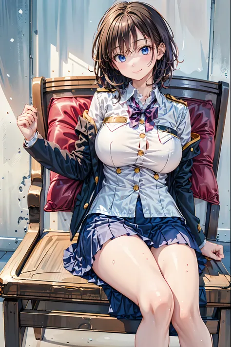 「(masterpiece), (Highest Quality), (Highly Detailed CG Unity 8K Wallpaper), girls, Ultimate Beautiful Girl,  Heterochromatic students with completely different colored eyes ，Student Council President，School student council room，Huge room，Queen，reign，Crown ...