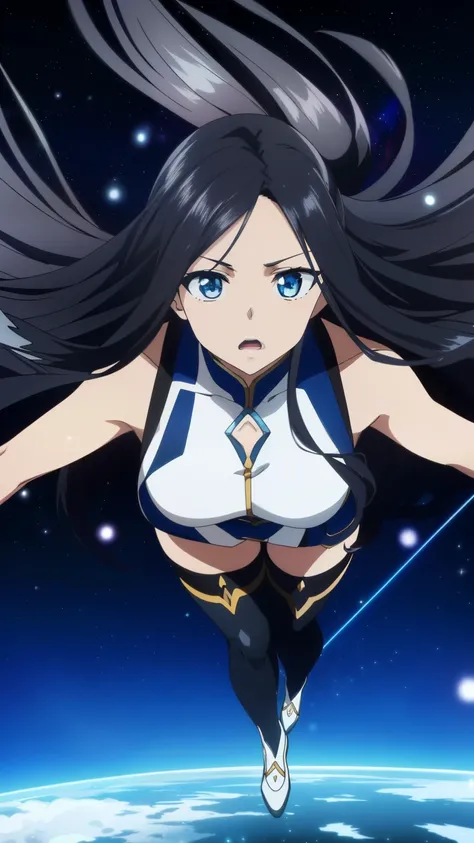 (Top quality, masterpiece, 8k), (anime coloring:1.2), very detailed, very detailed, perfect face, beautiful eyes, perfect eyes, detailed eyes, detailed face, ultra-detailed, detailed eyes, symmetrical eyes, sharp details, 1 girl, solo, (black long hair, st...