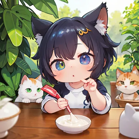 Highest Quality:1.2、masterpiece、super high resolution、8k、100 Olympic Gamesmwalk、 chibi,odd-eye,heterochromatic eye,Cats Olympics、walkる猫、Presence、Three-haired cat,