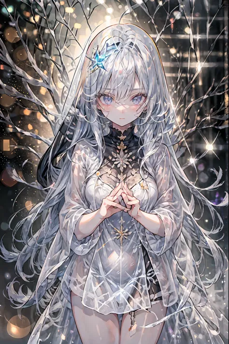 high-definition raw color photos, professional shooting, (((((Bokeh))))), written boundary depth, captured with a sony α7IV,prayer、prayerの美女、Freezing Beauty、Gentle Gaze Occasionally Peeking Under a Ghostly Appearance masterpiece, Realistic, Beautiful Portr...