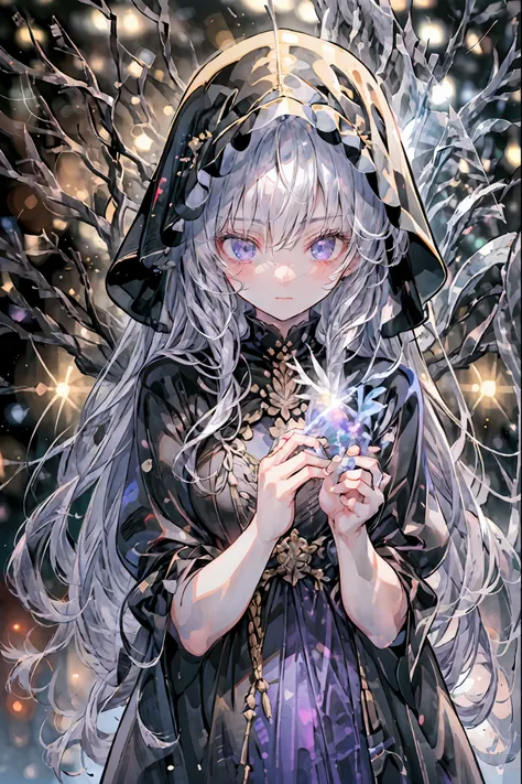 high-definition raw color photos, professional shooting, (((((Bokeh))))), written boundary depth, captured with a sony α7IV,prayer、prayerの美女、Freezing Beauty、Gentle Gaze Occasionally Peeking Under a Ghostly Appearance masterpiece, Realistic, Beautiful Portr...