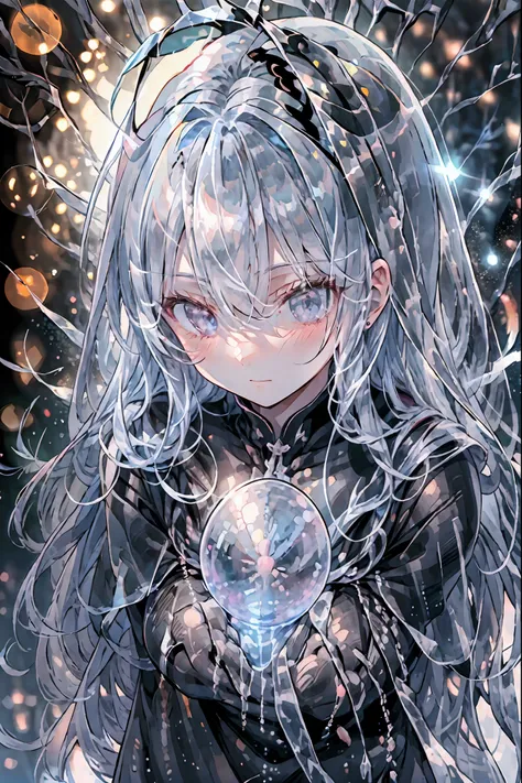 high-definition raw color photos, professional shooting, (((((Bokeh))))), written boundary depth, captured with a sony α7IV,prayer,Freezing Beauty、Gentle Gaze Occasionally Peeking Under a Ghostly Appearance masterpiece, Realistic, Beautiful Portrait, high ...