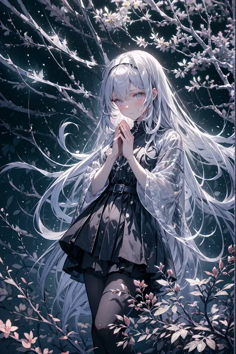 Freezing Beauty、Gentle Gaze Occasionally Peeking Under a Ghostly Appearance masterpiece, Realistic, prayer,Joining hands in prayer,🙏,Beautiful Portrait, high resolution, Vivid Colors, Fine Texture, extreme detail depiction, Professional Shooting, bokeh, HD...