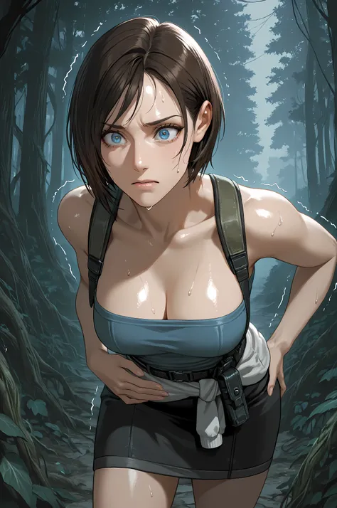 JVRE3, brown hair, bob cut, short hair, suspenders, belt pouch, tube top, pencil skirt, clothes around waist, half body shot, close up,
Solo, general, masterpiece, highres, ultra-detailed, hyper-detailed, best quality, amazing quality, very aesthetic, ...