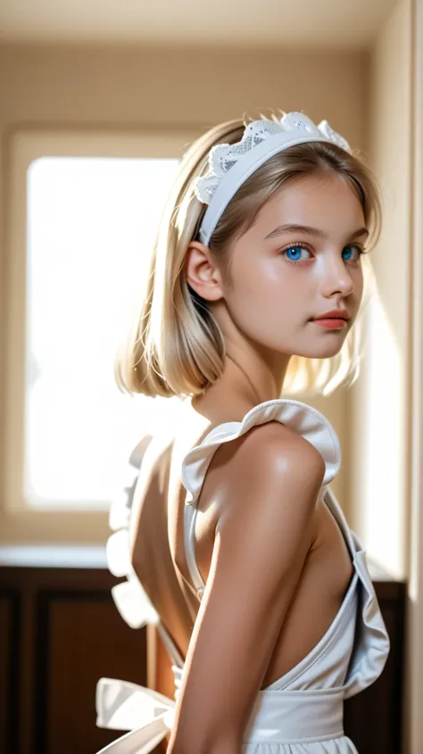 (RAW photo)+++, 16mm, color graded Portra 400 film, textured skin, realistic visible skin detail, shot with cinematic camera.
Back three quarters profile, cowboy shot.
(Young)++, Russian girl is cleaning the fireplace, looking back at the viewer.
She i...