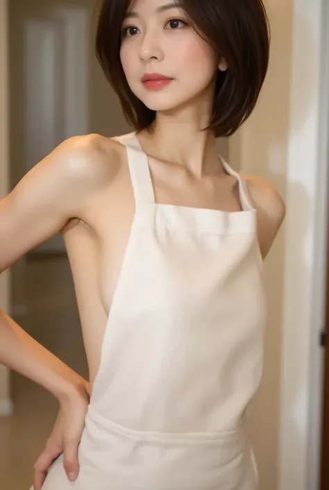  Japanese wife with a naked apron、Highest Quality、  RAW photos 、  recording 、 48-year-old Japanese 、 Big Breasts:1.5、chest:1.5、 healthy skin、 shiny white skin 、(  Shortcut )、  black hair、ランダムな色の beautiful eyes on my stomach、 the depth of the border express...
