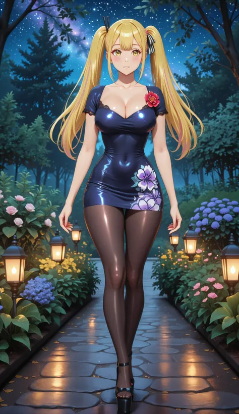 Perfect anatomy. Photo RAW. masterpiece. ultra high definition. top quality. Hyper-detailed. 8K. Bright colors, higher contrast and sharpness.
 source_anime. Sara Da Odin. long golden blonde hair, high side ponytails. golden eyes. very large and round brea...