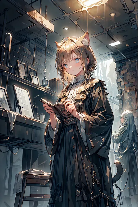 ((masterpiece)), ((Highest Quality)), ((Highest Quality)), ((super detailed)), ((8k CG wallpaper)), ((is very delicate and beautiful)), ((figure)), (high resolution),brown hair,Shortcut,unkempt hair,Short braided hair,Neat,slender beauty,correct posture,sm...