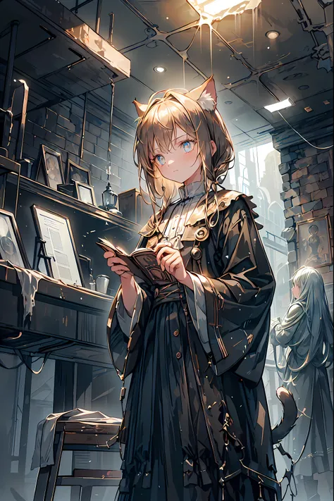 ((masterpiece)), ((Highest Quality)), ((Highest Quality)), ((super detailed)), ((8k CG wallpaper)), ((is very delicate and beautiful)), ((figure)), (high resolution),brown hair,Shortcut,unkempt hair,Short braided hair,Neat,slender beauty,correct posture,sm...