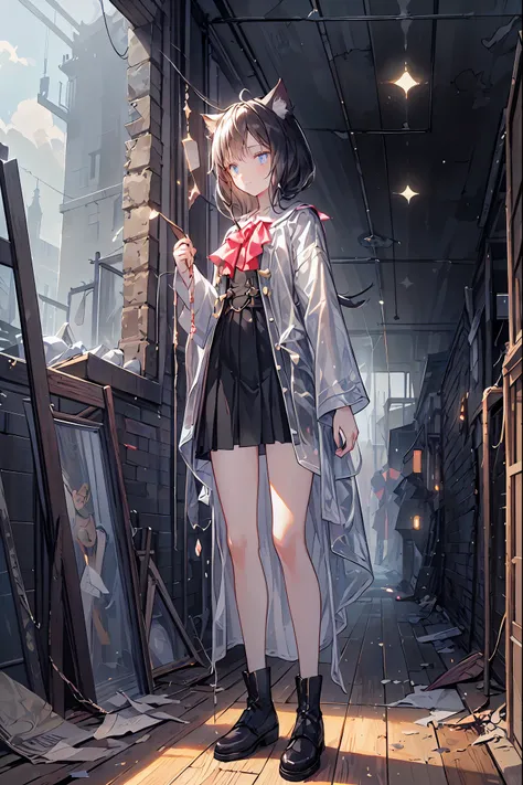 ((masterpiece)), ((Highest Quality)), ((Highest Quality)), ((super detailed)), ((8k CG wallpaper)), ((非常にThinningで美しい)), ((figure)), (high resolution),dark haired,Shortcut,unkempt hair,Short braided hair,Neat,slender beauty,correct posture,small breasted,B...