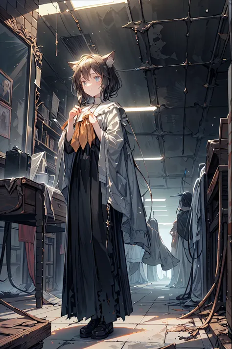 ((masterpiece)), ((Highest Quality)), ((Highest Quality)), ((super detailed)), ((8k CG wallpaper)), ((非常にThinningで美しい)), ((figure)), (high resolution),dark haired,Shortcut,unkempt hair,Short braided hair,Neat,slender beauty,correct posture,small breasted,B...