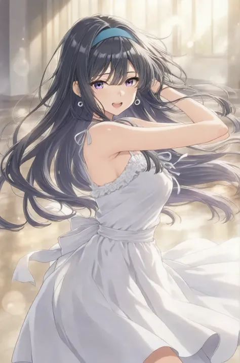 Eye-catching style Anime style 4k Eye-catching style Anime style Violet Evergarden style (masterpiece), super beautiful, shiny long straight hair (high quality), (beautiful detailed face), (beautiful detailed eyes)), (beautiful and beautiful hands), (high ...