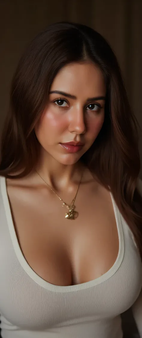 Sexy long straight hair style, brown hair beautiful and ,ultra-detailed, CG, unit, wallpaper 8k), (masterpiece), (realistic), (photorealistic: 1.2), (raw photo: 1.2), (best quality: 1.2), (detailed face: 1.4), (beautiful detailed eyes: 1.2), (detailed hair...