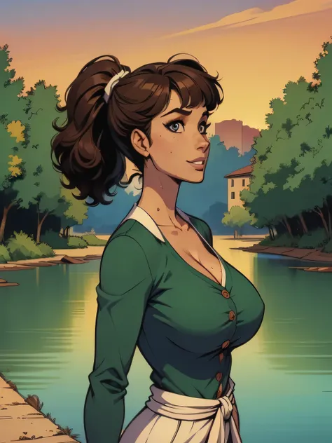 ( linhas absurdas, high definition, ultra fino, be careful with your hand ) Close up of a thin woman , busty and athletic (flight attendant), 25 anos, 16k (( high definition )), sorriso misterioso, olhar sedutor (( looking at the spectator )), olhos ver...