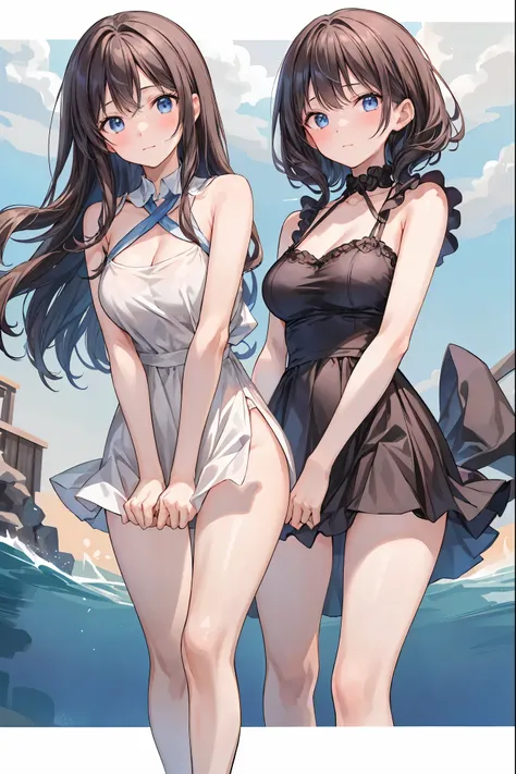 star座のパーソナリティ化,夜空に輝く十二star座がpeopleの姿を得て舞い降りる,流star、空から降り注ぐ流star、無数の流star群、girl2people,they look the same,Gemini girl,twin girls,monozygotic,soft expression,year zero,graceful behavior, Delicate Shape ,細部までこだわり抜かれたRealistic表現,exquisite digital art,Mysteriou...