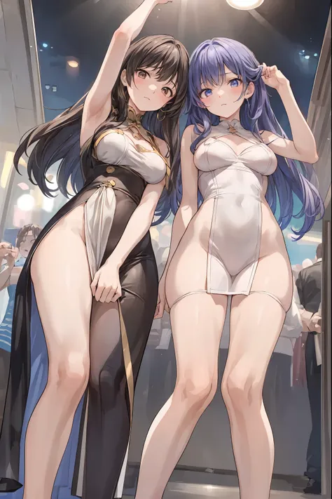 star座のパーソナリティ化,夜空に輝く十二star座がpeopleの姿を得て舞い降りる,(((Gemini twins))),((from above:1.2)),field,starが見える丘で,流star、空から降り注ぐ流star、無数の流star群、girl2people,they look the same,Gemini girl,twin girls,monozygotic,soft expression,year zero,Elegant Behavior, Delicate Shape ,細...