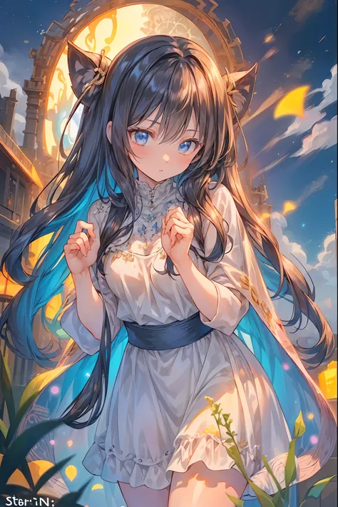 star座のパーソナリティ化,夜空に輝く十二star座がpeopleの姿を得て舞い降りる,(((Gemini twins))),((from above:1.2)),field,starが見える丘で,流star、空から降り注ぐ流star、無数の流star群、girl2people,they look the same,Gemini girl,twin girls,monozygotic,soft expression,year zero,Elegant Behavior, Delicate Shape ,細...