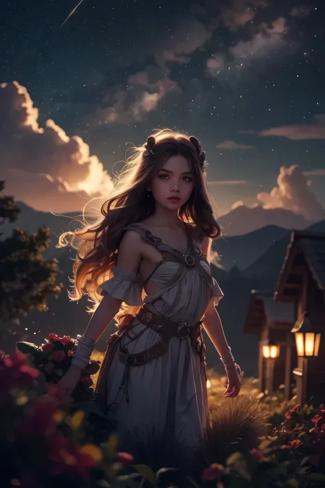 constellation gijinka, constellations of the night sky descending upon the world taking human form, detailed celestial humanoid figures, intricate star patterns across skin, luminous cosmic aura, dramatic pose, mystical atmosphere, fantasy landscape, starr...