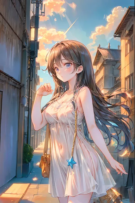 (((背景は満点のstar空:2.0)))、((( buildings are invisible :2.0))),((その中心に二peopleの女の子:2.0)),Transparency,,star座のパーソナリティ化,Night Skyに輝く十二star座がpeopleの姿を得て舞い降りる,(((Gemini twins))),((from above:1.2)),Outdoors,Night Sky,満天のstarが見える,,starが見える丘で,流star、空から降り注ぐ流star、無数の流sta...