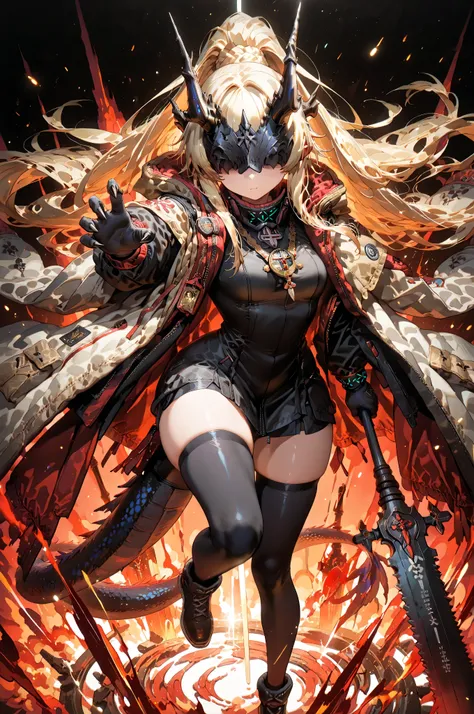 Alone, 1 girl, short and young character, petite body, height 1.50 meters, body proportions similar to Terakomari Gandesblood, confident but cute expression.
Dynamic pose, action stance, flowing hair, dramatic composition, looking directly at the viewer wi...