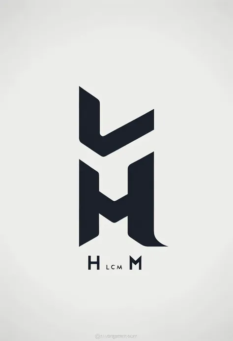 Design a minimalist and modern logo.
The main shape should be a stylized "H" with clean lines and balanced proportions.
In a subtle and secondary way, integrate the initials "LCM" within or around the H, as an elegant complement.
Style should be geom...