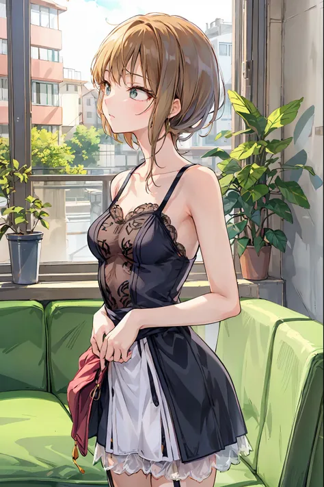 garter belt,Falling to Earth Glamorous Tights, garter belt・ストッキング, Annoying Expression, Embarrassing Gestures, Dim atmosphere, Mysterious Light, like a painting, 4K realistic high resolution, Superb Realism, Delicate Details, Dark Fantasy, oil painting tex...