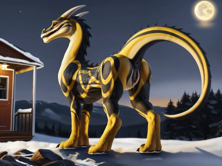 Dragon Booster Beau, female feral solo , highest quality, extremely detailed, 4k, full body, masterpiece, detailed face, perfect genitals, dynamic pose, Beau standing on 4 legs, butt facing to viewer, blushing, wet pussy,  looking at viewer seductive, rais...