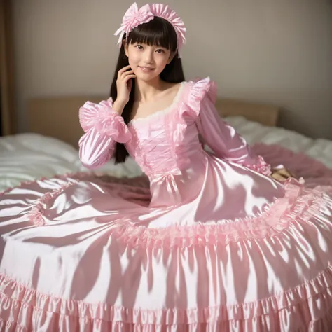 ((Distant view,Full Body,simple background:1.0)),Highest Quality, masterpiece, highest resolution, art work, super それにget used to it, many get used to it, get used to it, それにget used to it, 3k photos,,, (( 10 year old Japanese girl)),super fine young face,...