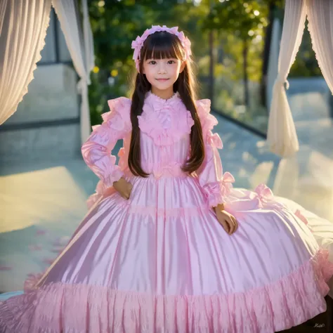 ((Distant view,Full Body,simple background:1.0)),Highest Quality, masterpiece, highest resolution, art work, super それにget used to it, many get used to it, get used to it, それにget used to it, 3k photos,,, (( 10 year old Japanese girl)),super fine young face,...