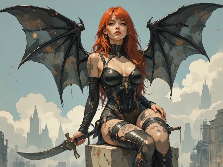  Score_9, score_8_up, score_7_up, ((highest quality)), ((masterpiece)), Perfect Face, (High definition), (Best Shadow), 8k, cinematic. A highly detailed digital illustration in a fantasy art style. The subject is a voluptuous, fair-skinned woman with long,...