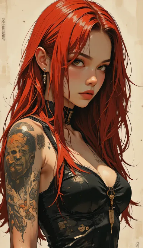  Score_9, score_8_up, score_7_up, ((highest quality)), ((masterpiece)), Perfect Face, (High definition), (Best Shadow), 8k, cinematic.A highly detailed artwork in the fantasy genre Luis Royo style using digital painting techniques. It features a full-body ...