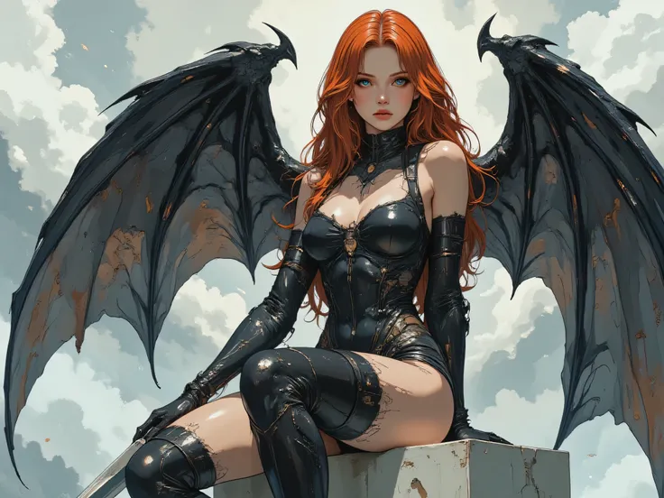  Score_9, score_8_up, score_7_up, ((highest quality)), ((masterpiece)), Perfect Face, (High definition), (Best Shadow), 8k, cinematic. A highly detailed digital illustration in a fantasy art style. The subject is a voluptuous, fair-skinned woman with long,...