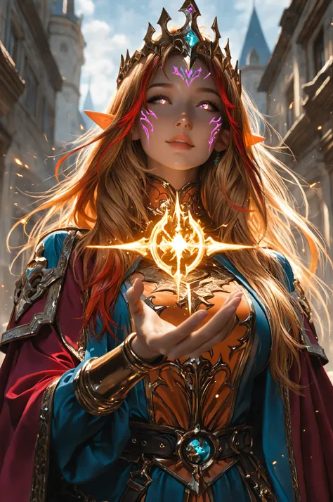  Ink Style, best quality, soft lines, clear details,aidmaMJ6.1, a facial portrait of a female elf (intense details, Masterpiece, best quality) fantasy cleric, fantasy celestial guardian, armed with a holy symbol, shinning holy symbol, metallic shine, epic ...